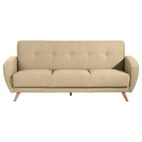 3-SITZER-SOFA Samt, Velours Beige  - Beige/Naturfarben, Design, Holz/Textil (208/85/82cm) - Max Winzer