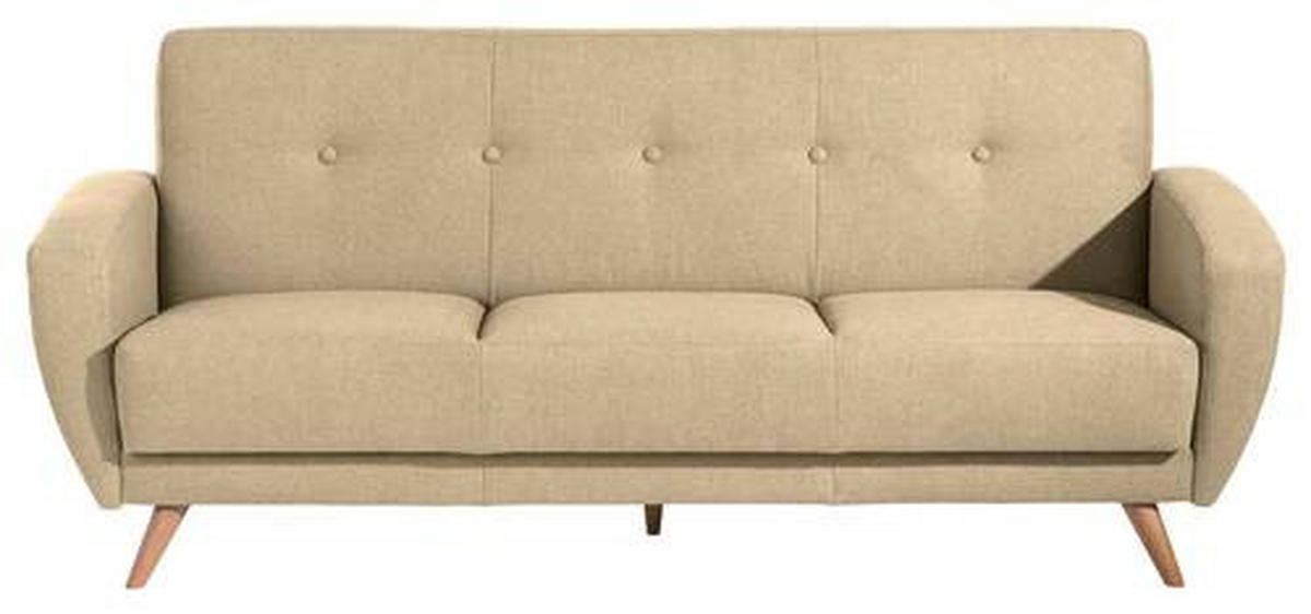 3-SITZER-SOFA Samt, Velours Beige  - Beige/Naturfarben, Design, Holz/Textil (208/85/82cm) - Max Winzer