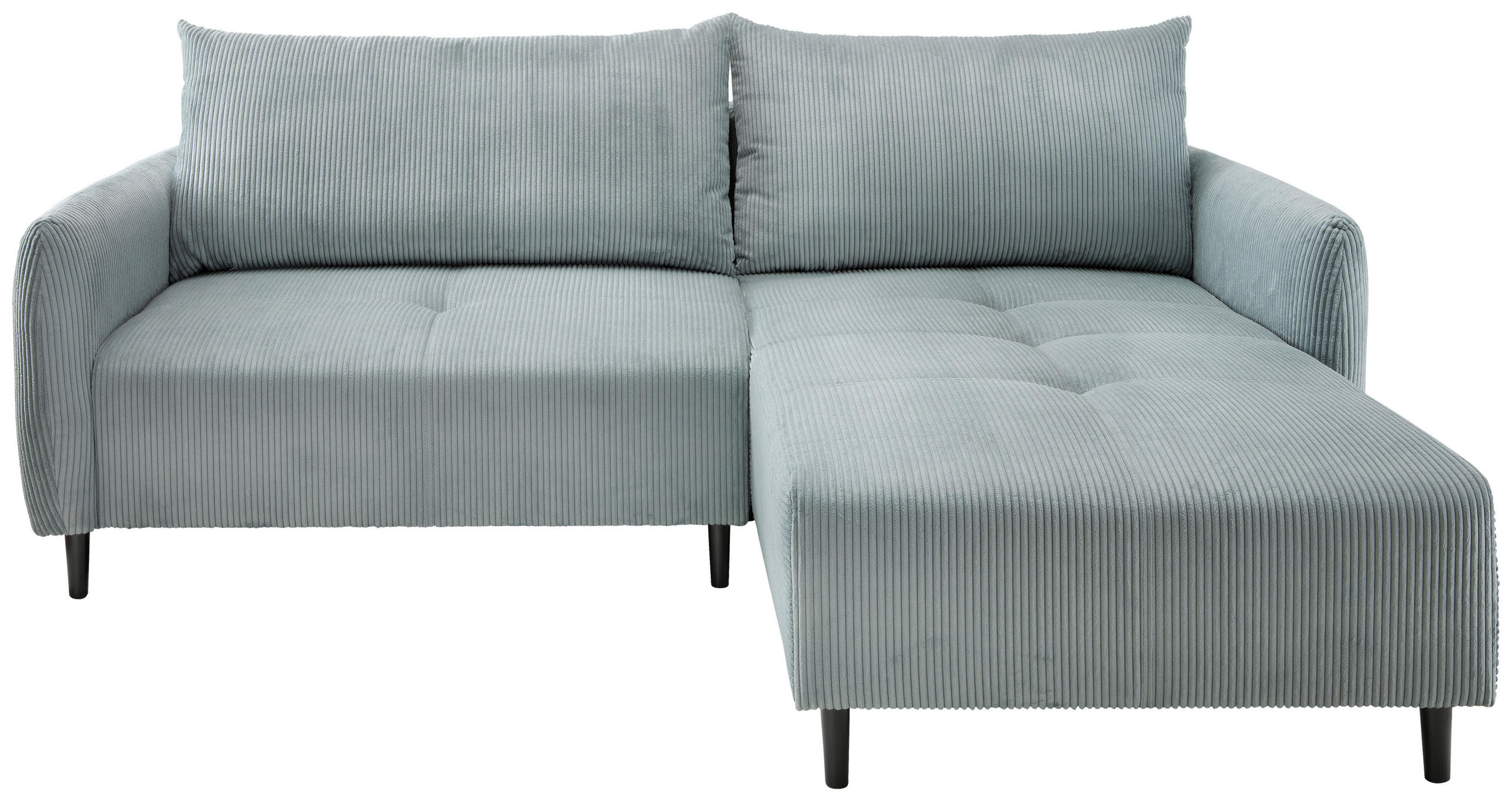 ECKSOFA in Cord Hellblau - Schwarz/Hellblau, Basics, Holz/Textil (238/174cm) - Livetastic