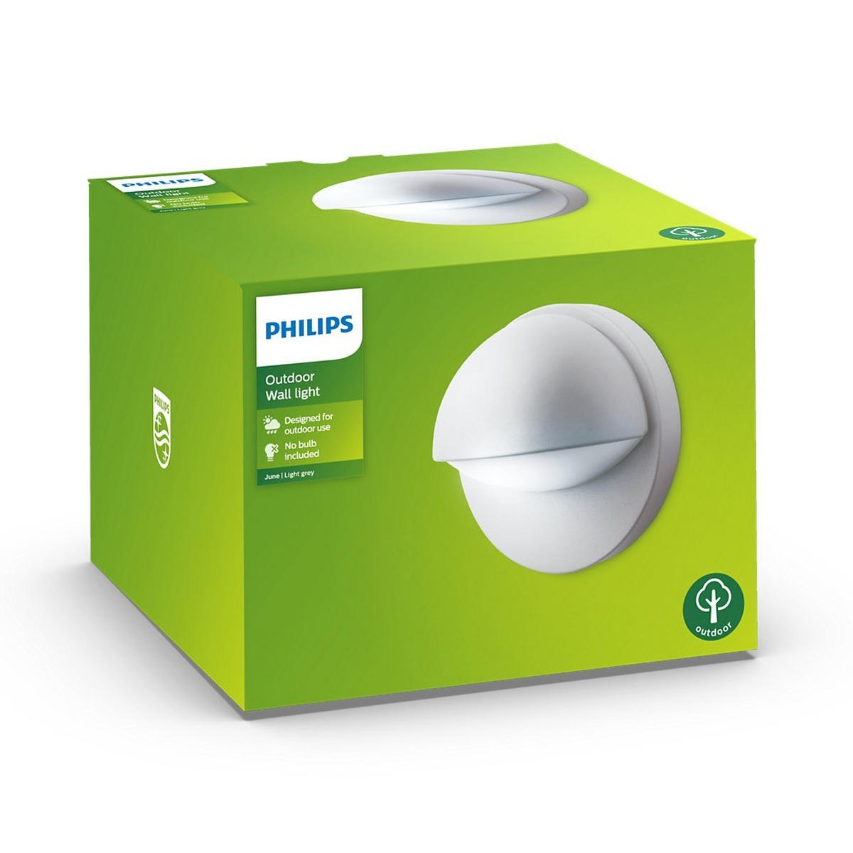 ZUNANJA STENSKA SVETILKA  JUNE       19,5/19,5/13,5 cm      - siva, Basics, kovina (19,5/19,5/13,5cm) - Philips