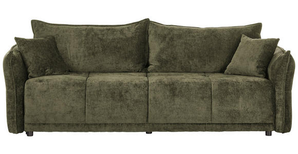 BOXSPRINGSOFA in Chenille Dunkelgrün  - Dunkelgrün/Schwarz, MODERN, Kunststoff/Textil (235/95/108cm) - Hom`in