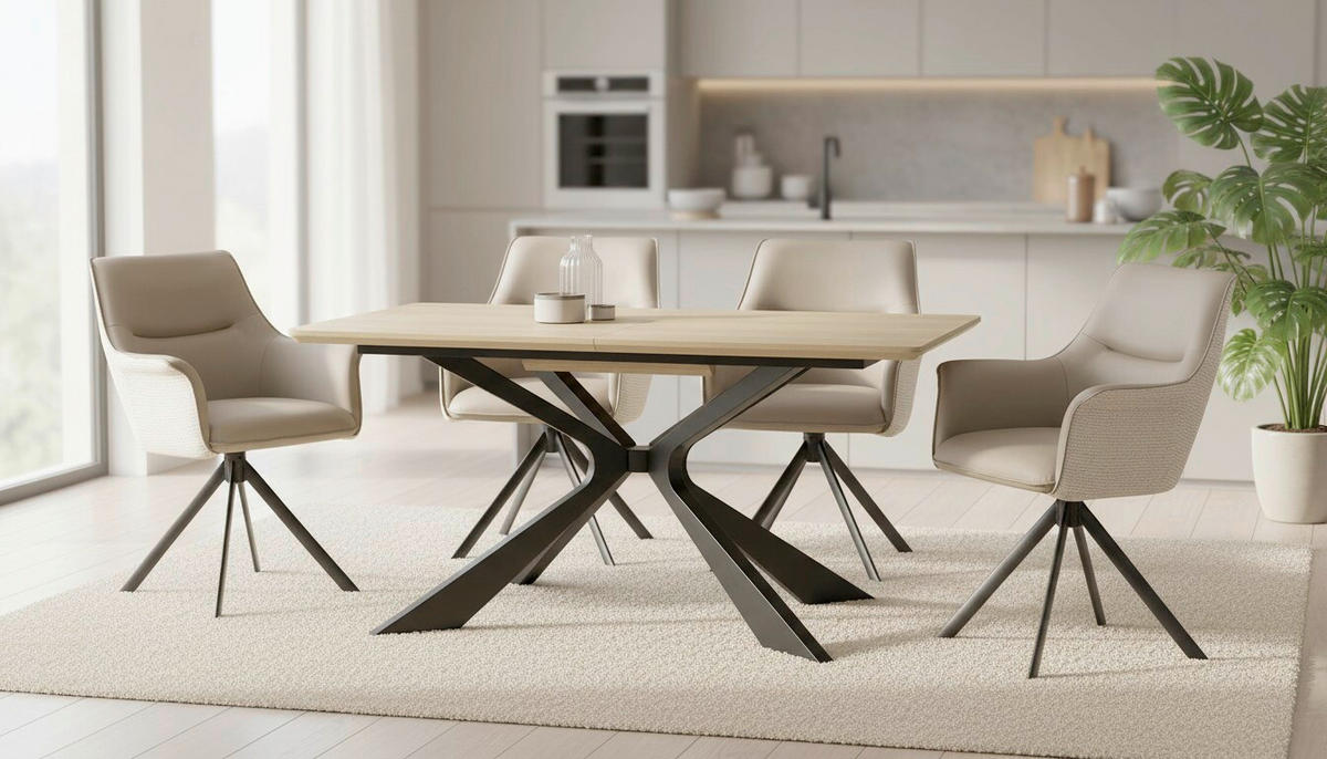 STOLICA S NASLONOM ZA RUKE  crna, taupe, bež  metal, tekstil      - bež/crna, Moderno, metal/tekstil (68/86/68cm) - Livetastic