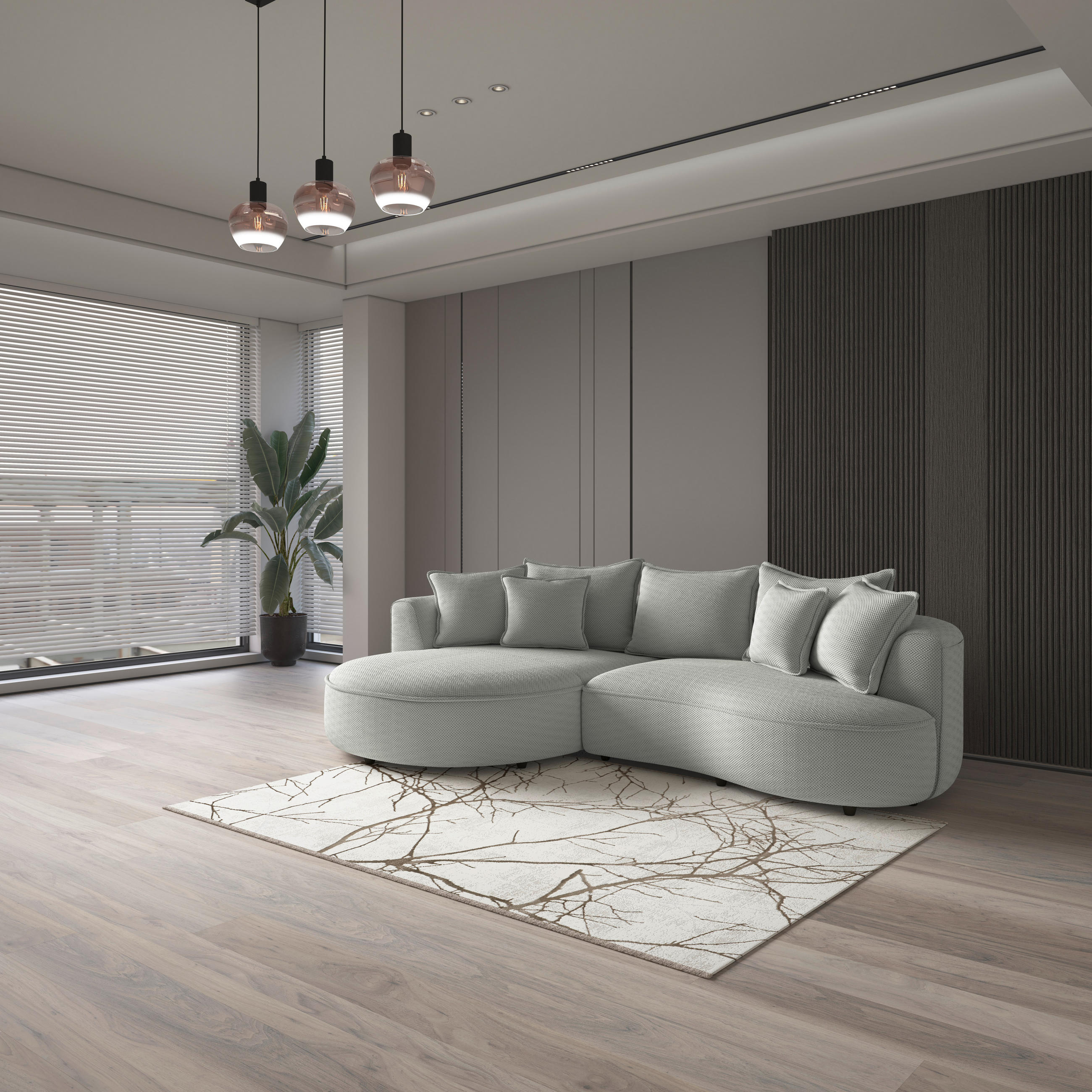ECKSOFA LEVI Jadegrün Velours, Struktur  - Jadegrün/Schwarz, MODERN, Kunststoff/Textil (168/287cm) - Livetastic