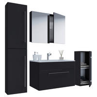 BADRUM 126 cm  - vit/aluminiumfärg, Modern, metall/trämaterial (126cm) - MID.YOU