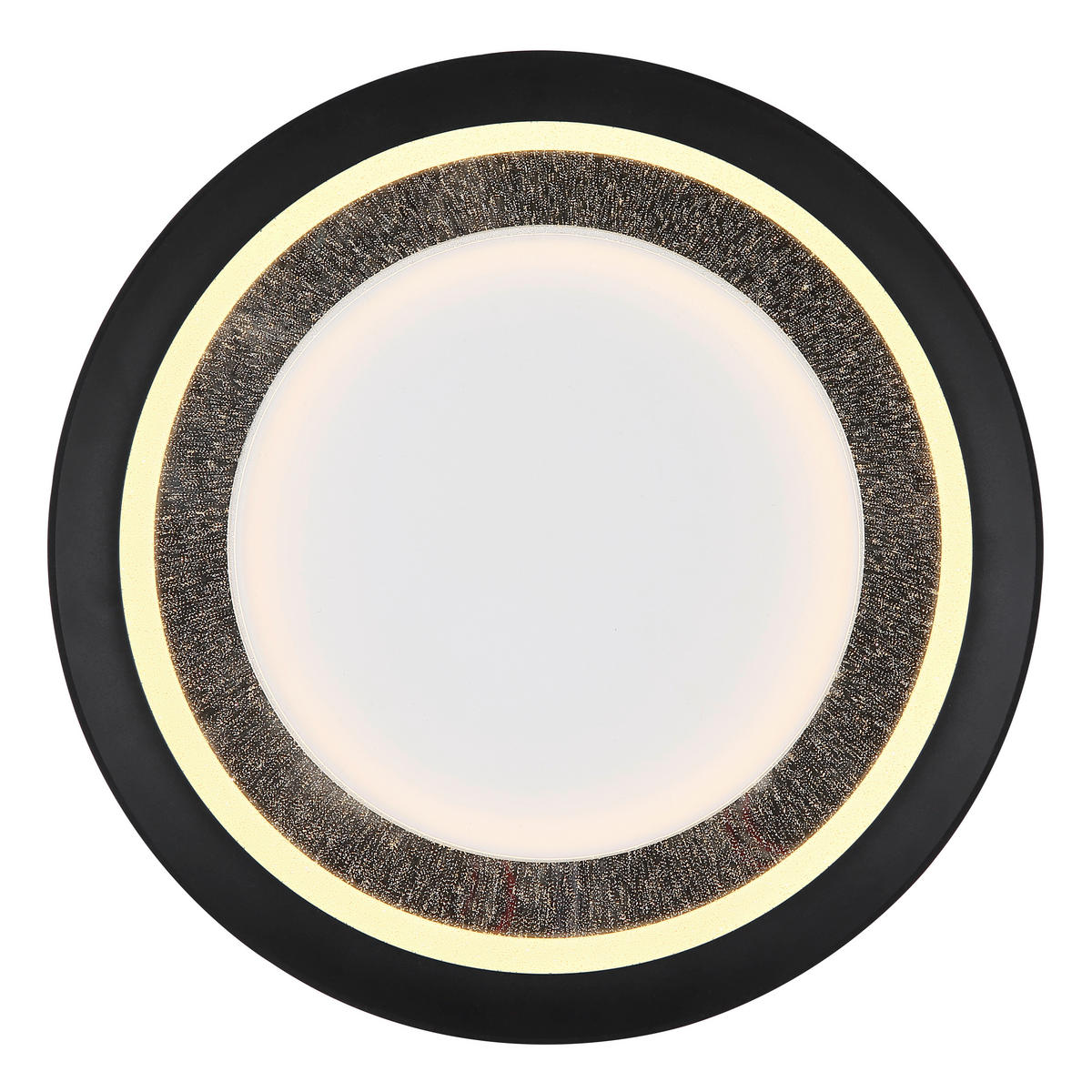 DECKENLEUCHTE 30/5,5 cm   - Opal/Schwarz, Basics, Kunststoff/Metall (30/5,5cm) - Globo