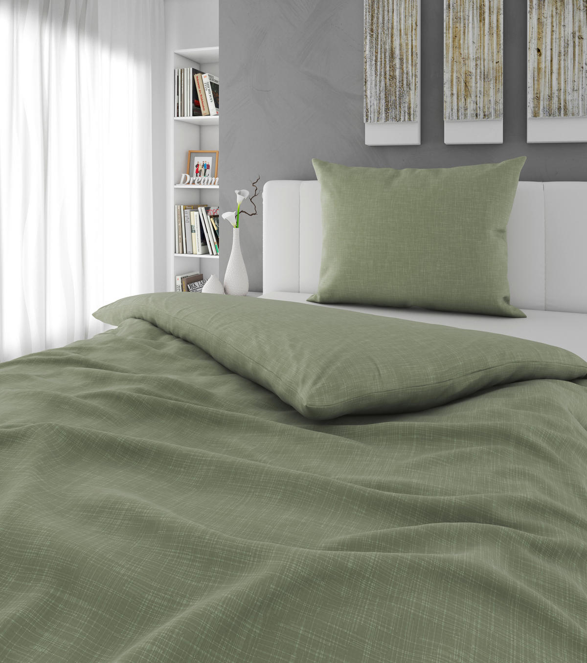 POVLEČENÍ, flanel, zelená, 140/200 cm - zelená, textil (140/200cm) - Esposa