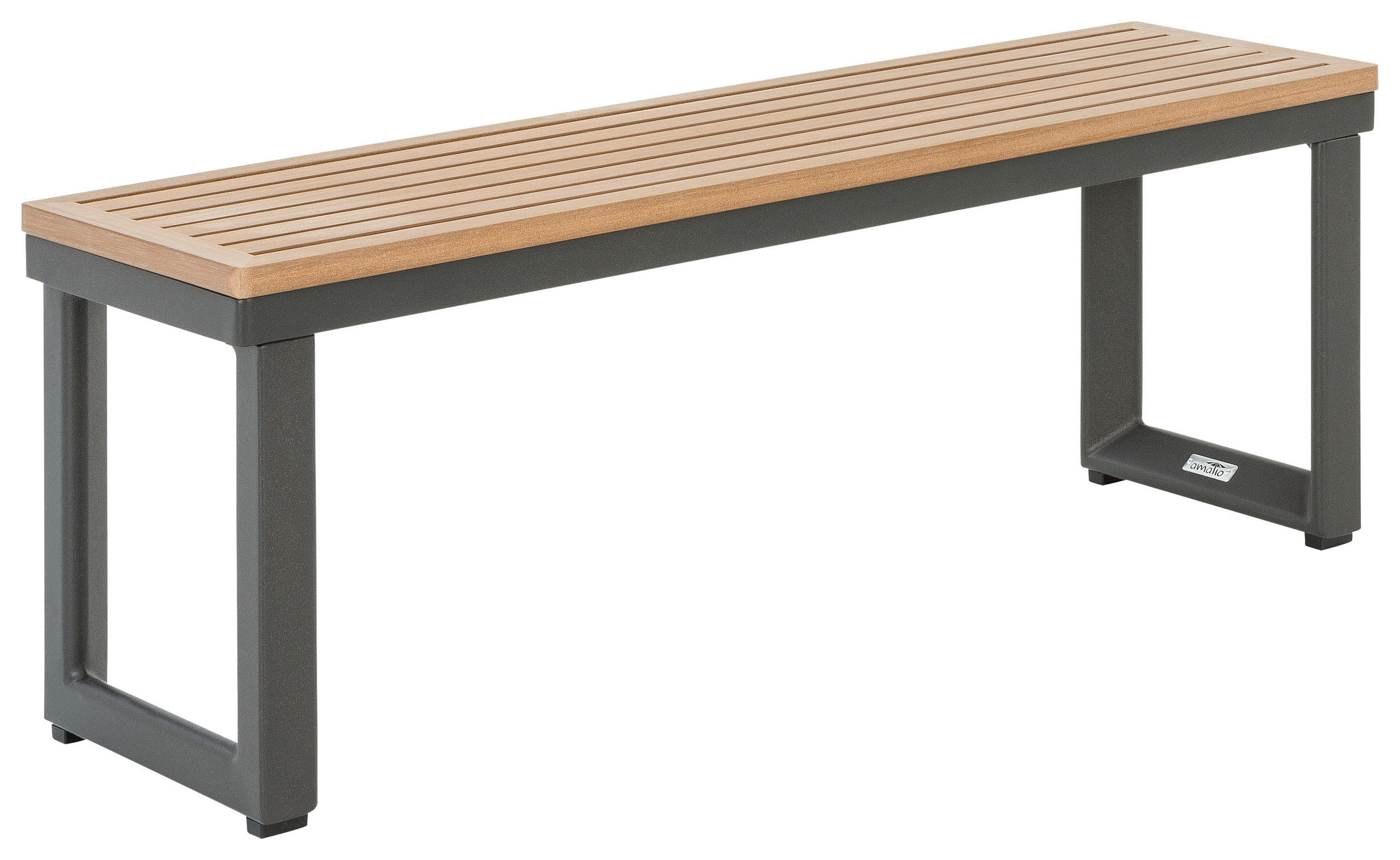 GARTENBEISTELLTISCH - Schwarz/Naturfarben, Modern, Kunststoff/Metall (100/28/33,5cm) - Amatio