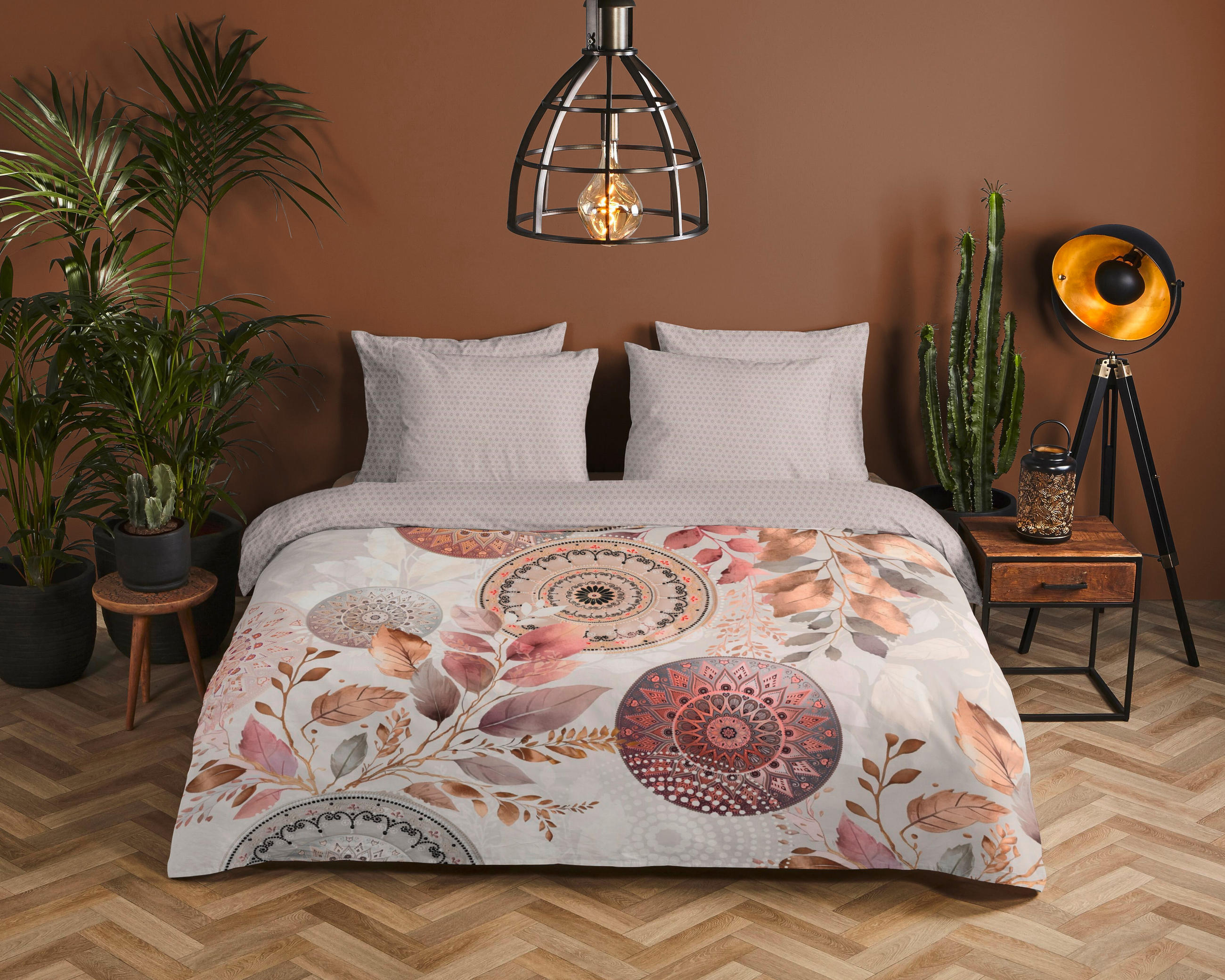 BETTWÄSCHE HIP Satin 140/200 cm  - Graubraun/Hellgrau, Design, Textil (140/200cm)