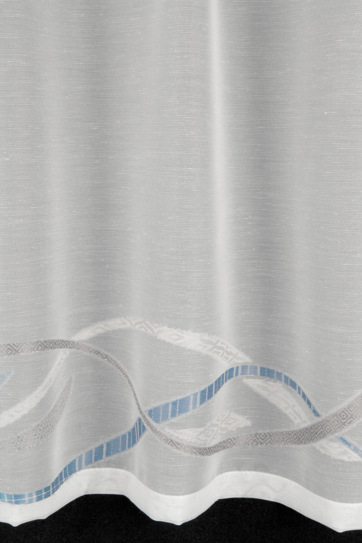 Kurzgardine in Blau und Weiß (   140/45 cm   - Blau/Weiß, Basics, Textil (140/45cm)