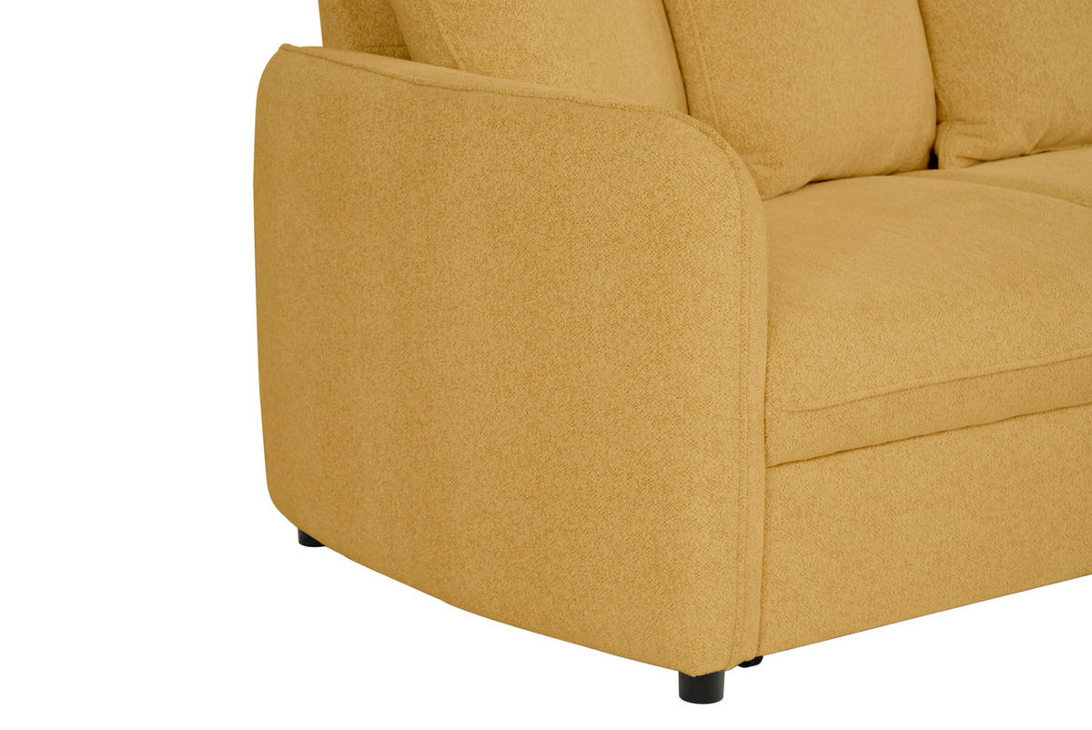 ECKSOFA in Chenille Senfgelb  - Senfgelb, Design, Textil (254/160cm) - MID.YOU