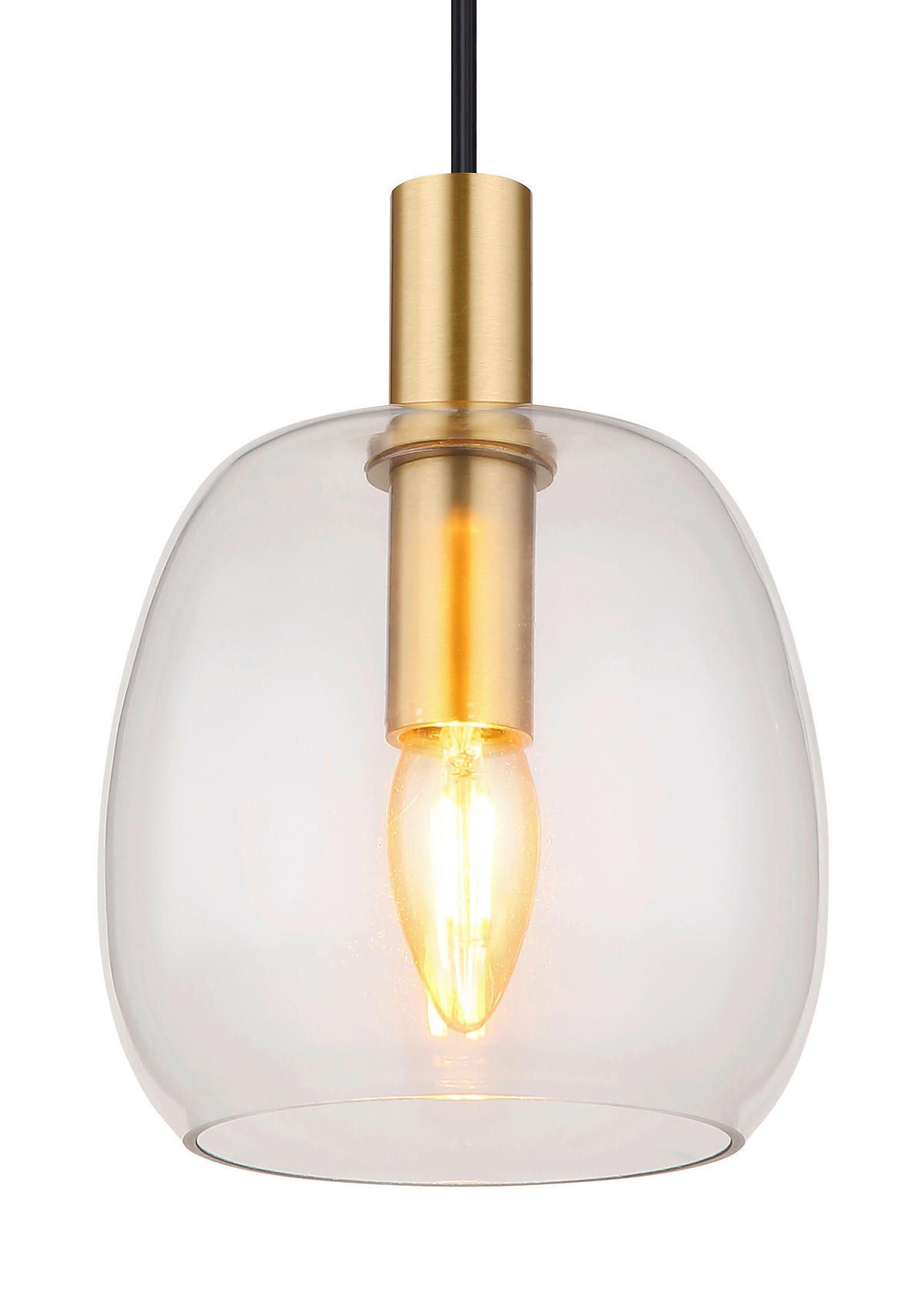 LAMPĂ SUSPENDATĂ 16/120 cm  - alămiu, Konventionell, sticlă/metal (16/120cm) - Globo