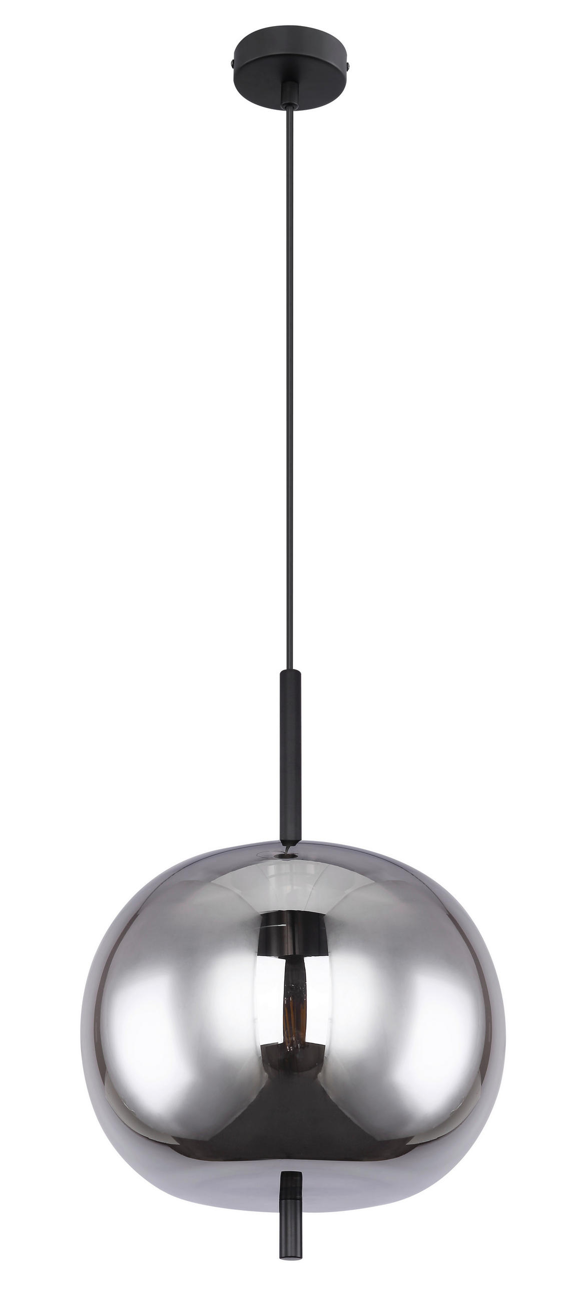 HÄNGELEUCHTE 30/120 cm    - Schwarz, Design, Glas/Metall (30/120cm) - Globo