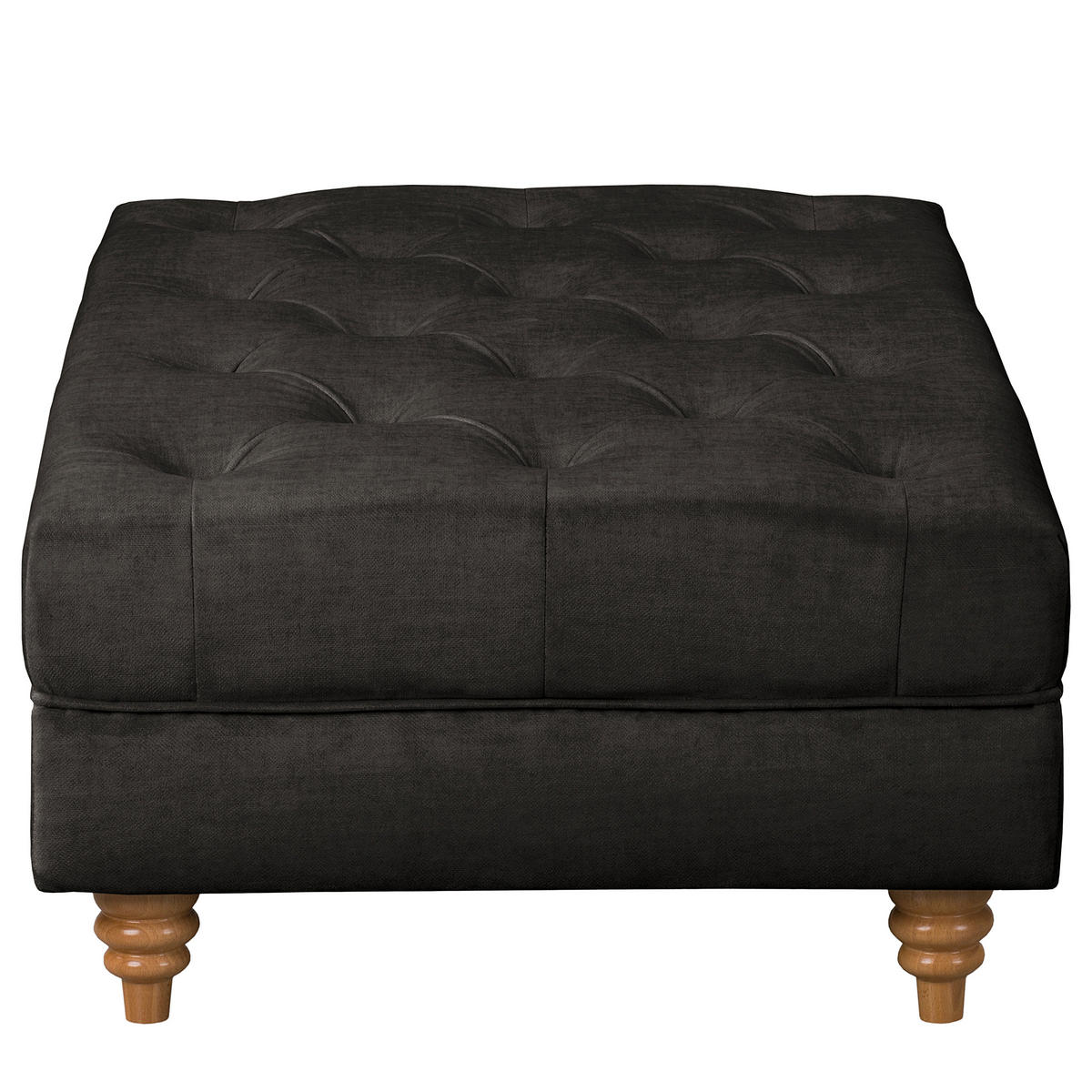 HOCKER in Textil Anthrazit  - Anthrazit/Braun, Design, Holz/Textil (96/35/62cm) - P & B