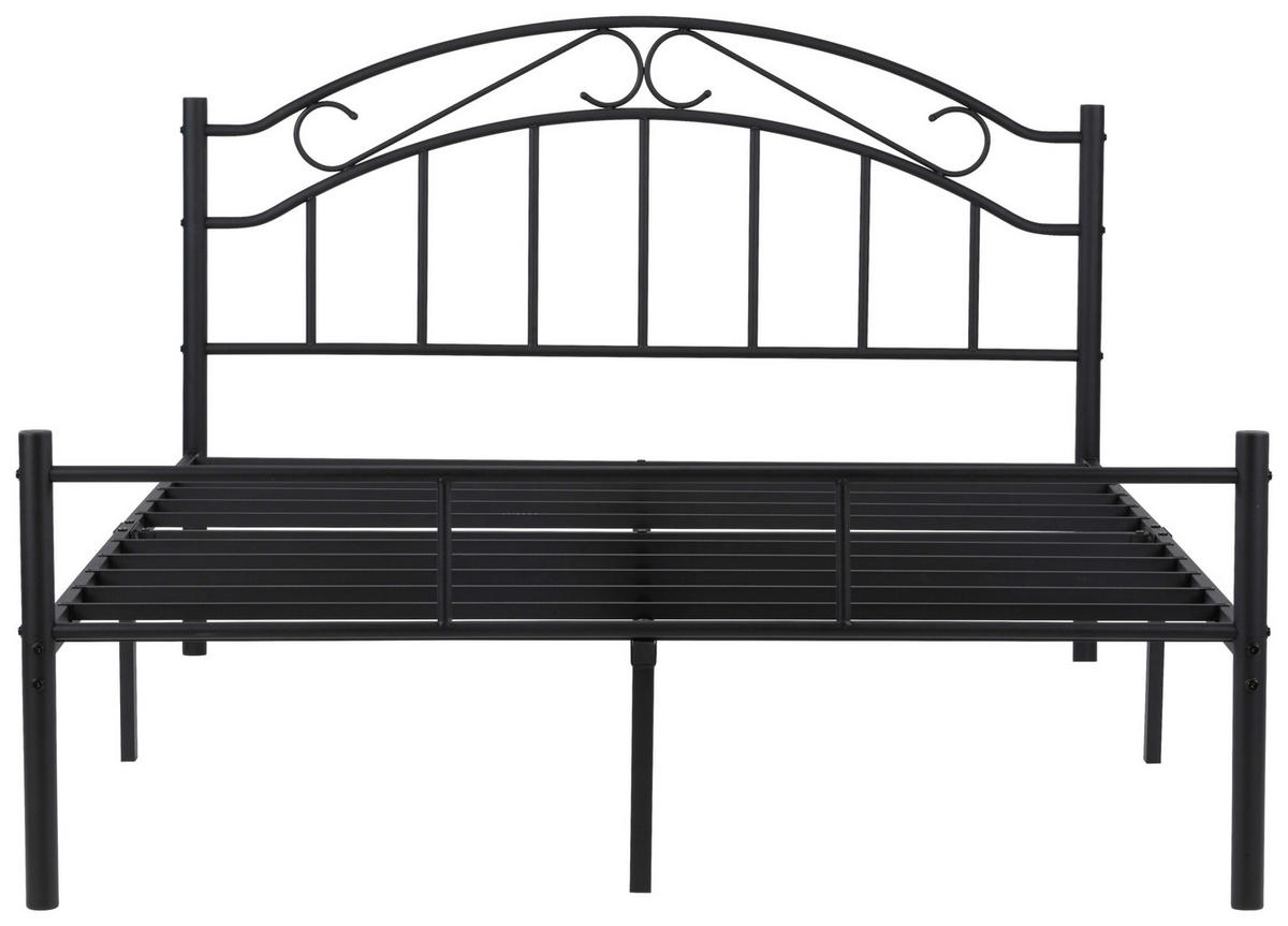 METALLBETT 140/200 cm  in Schwarz  - Schwarz, Basics, Metall (140/200cm) - Boxxx