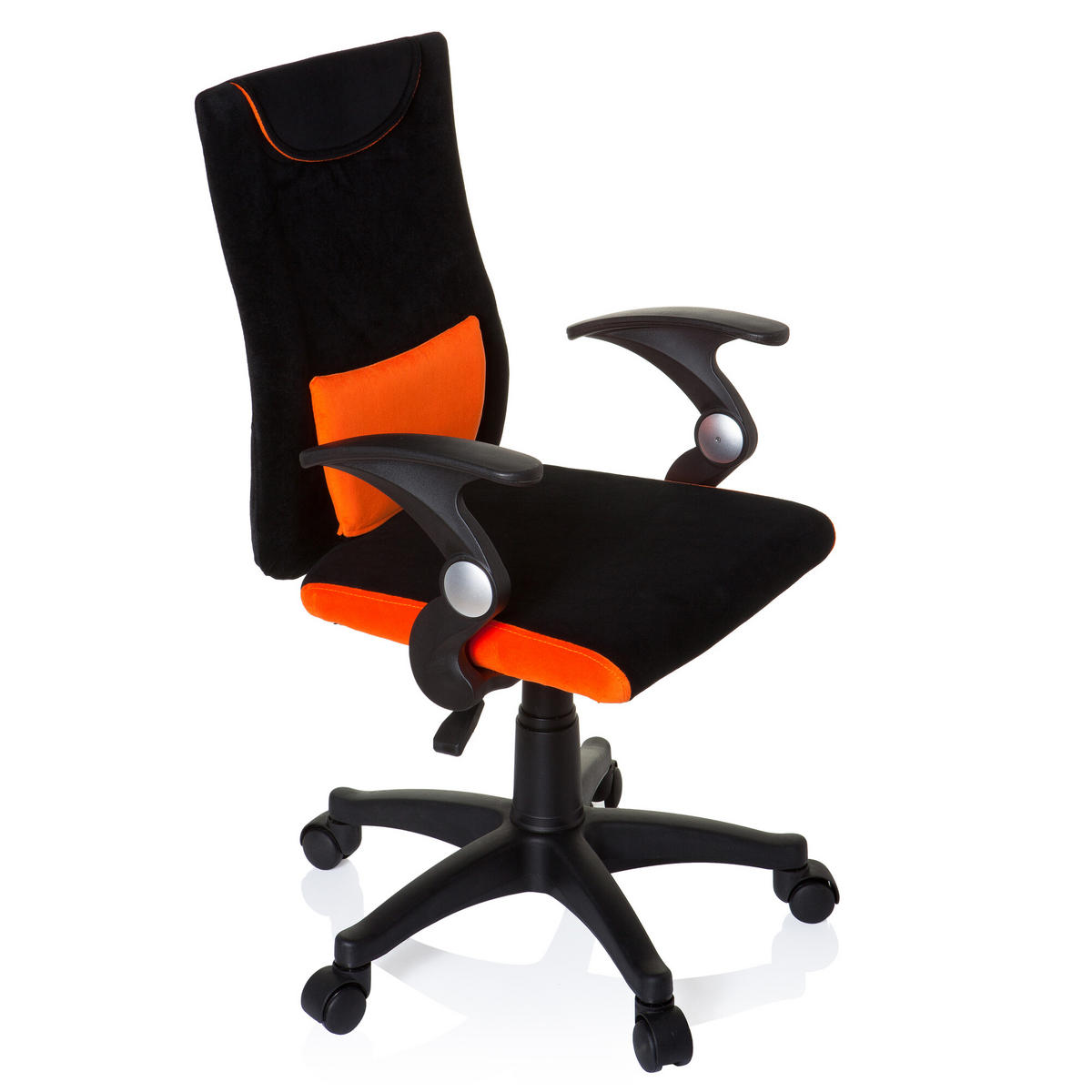 OTOČNÁ ŽIDLE PRO MLÁDEŽ, oranžová, černá - oranžová/černá, Basics, plast (50/87-97/40cm) - MID.YOU