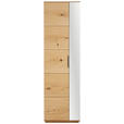 GARDEROBENSCHRANK  in 60/202/38 cm  - Eichefarben/Schwarz, Natur, Glas/Holz (60/202/38cm) - Linea Natura