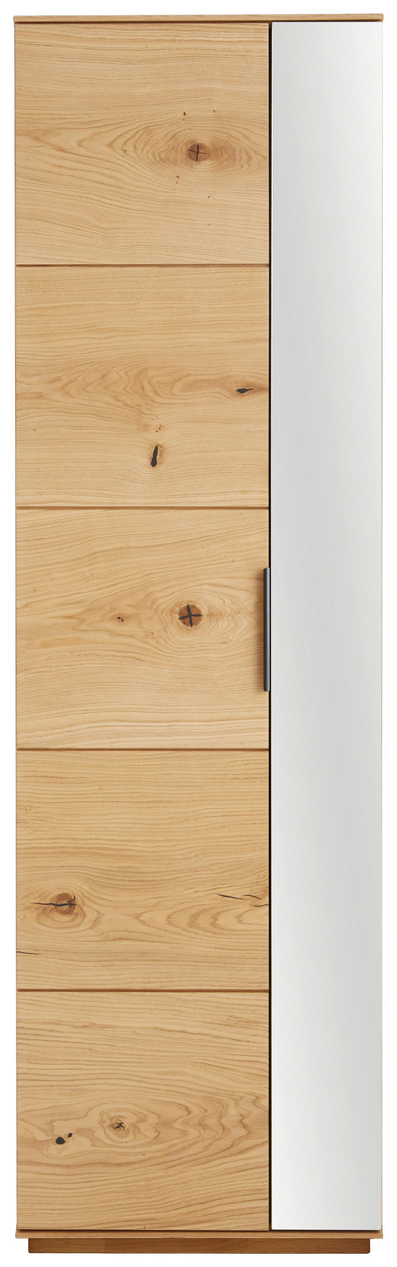 GARDEROBENSCHRANK  in 60/202/38 cm  - Eichefarben/Schwarz, Natur, Glas/Holz (60/202/38cm) - Linea Natura