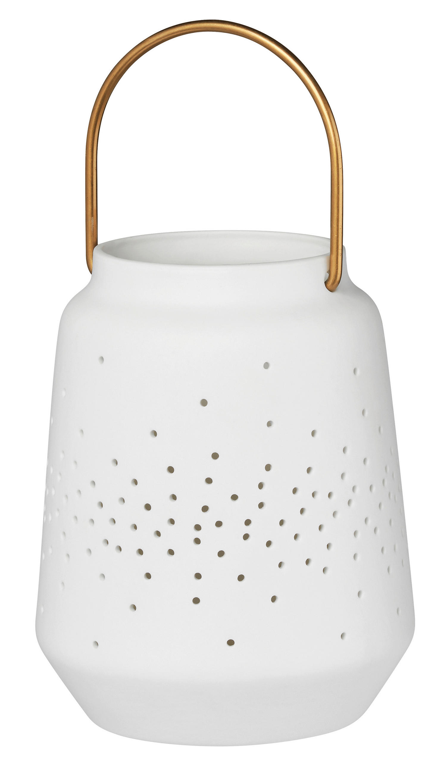 LATERNE - Weiss/Goldfarben, Design, Keramik (9/11,5cm) - Räder