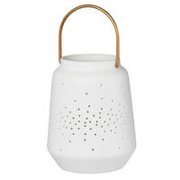 LATERNE - Weiss/Goldfarben, Design, Keramik (9/11,5cm) - Räder