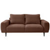 2-SITZER-SOFA Webstoff Braun  - Schwarz/Braun, MODERN, Textil/Metall (202/89/115cm) - MID.YOU