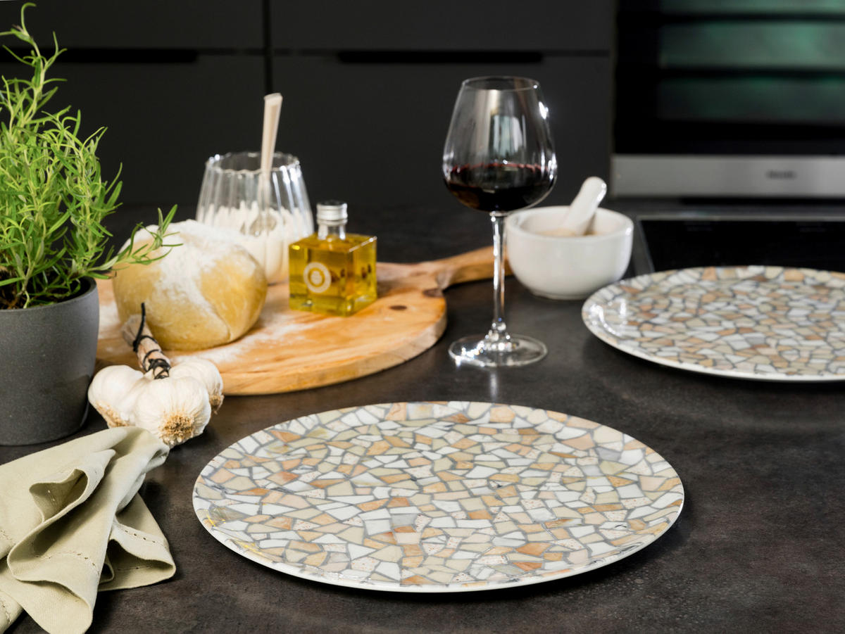 PIZZATELLER Porzellan 4-teilig Stone Collection Siena  - Beige/Weiß, Basics, Keramik - Creatable