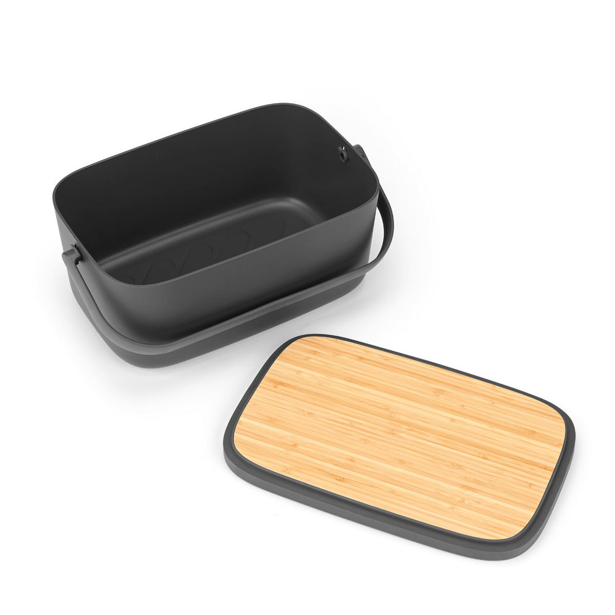 POSODA ZA KRUH   39.5/16.3/25.5 cm           - temno siva, Design, umetna masa/les (39.5/16.3/25.5cm) - Brabantia