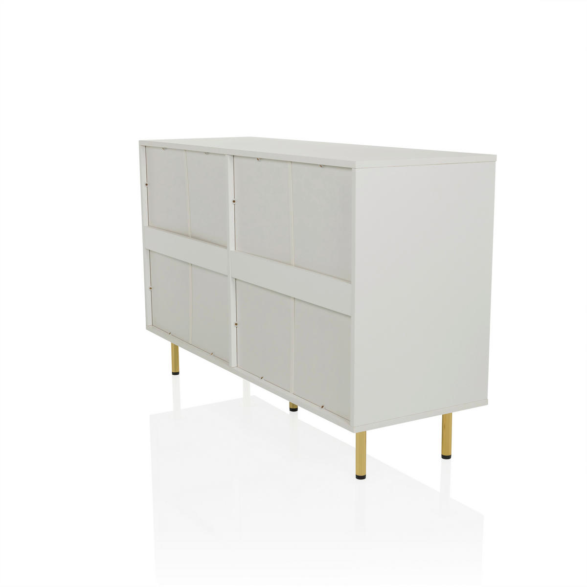 SIDEBOARD  120/75/40 cm 6 Schublade(n)  - Goldfarben/Weiß, MODERN, Holzwerkstoff/Metall (120/75/40cm) - MID.YOU