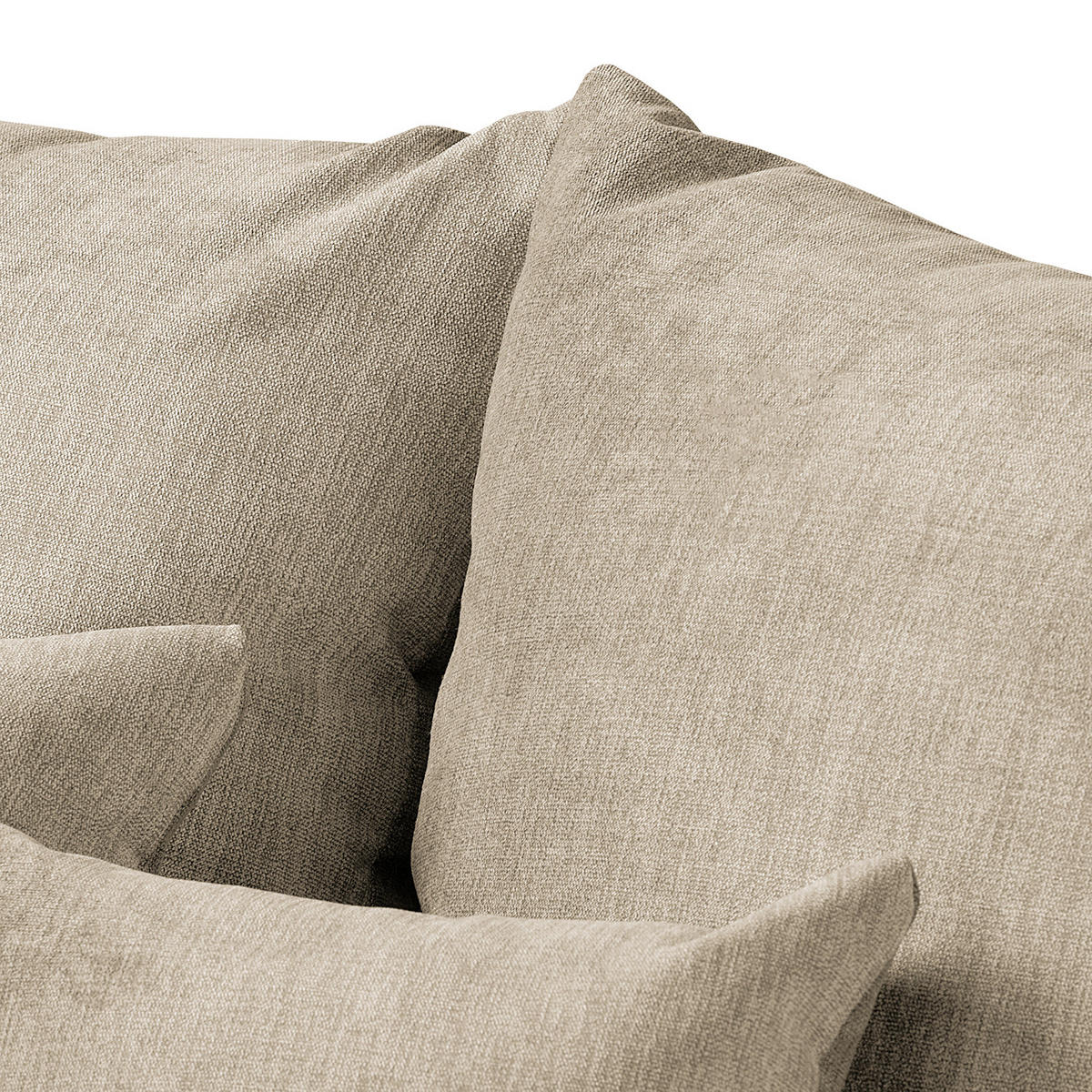 ECKSOFA Naomi Cappuccino Mikrofaser Rückenkissen  - Schwarz/Cappuccino, Design, Kunststoff/Textil (284/243cm) - P & B