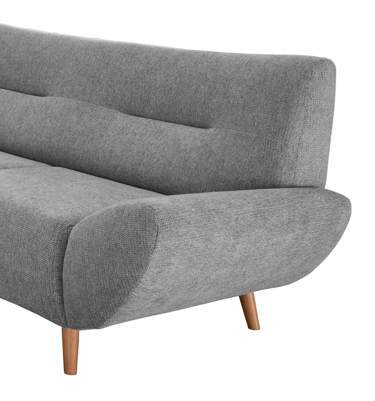 3-SITZER-SOFA Chenille Silberfarben  - Wildeiche/Silberfarben, Modern, Holz/Textil (205/81/90cm) - MID.YOU