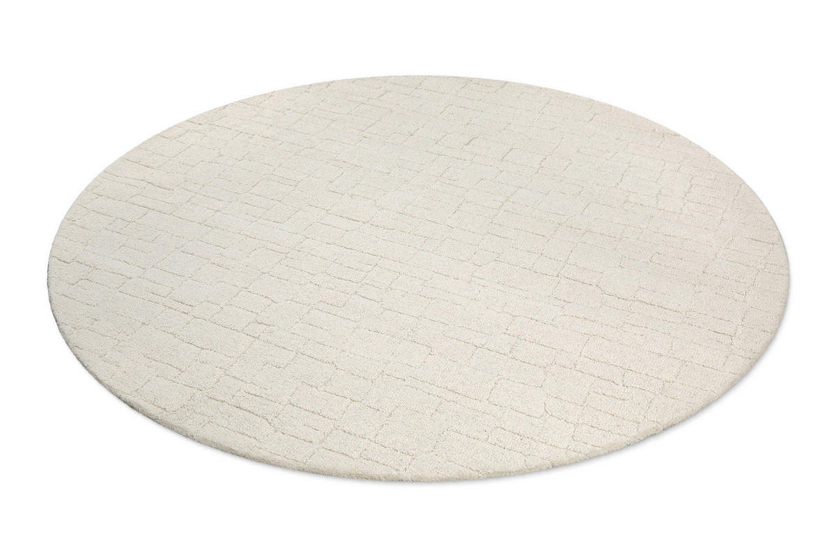 TUFTTEPPICH 200 cm Hamptons THIRTYONE Creme, Weiß rund  - Creme/Weiß, KONVENTIONELL, Textil (200cm) - WECON HOME