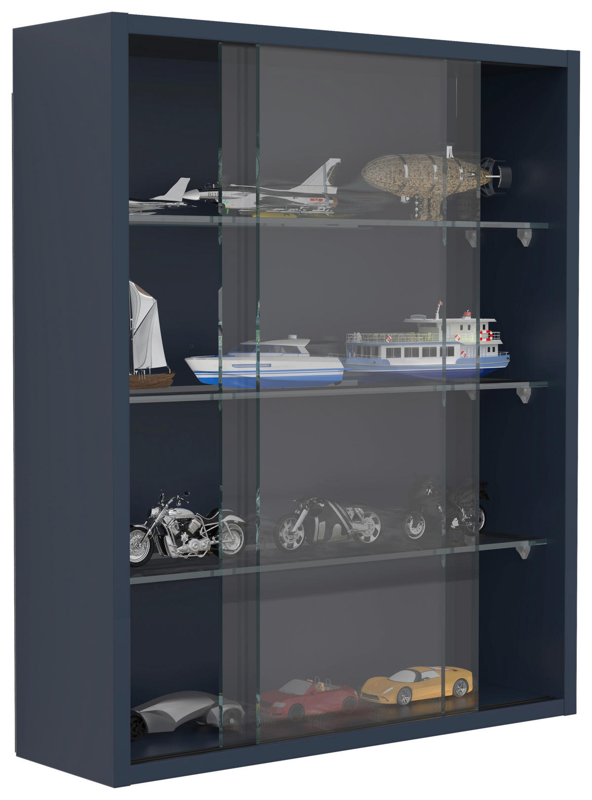 HÄNGEVITRINE in Anthrazit  - Transparent/Anthrazit, Design, Glas/Holzwerkstoff (50/60/15cm) - MID.YOU