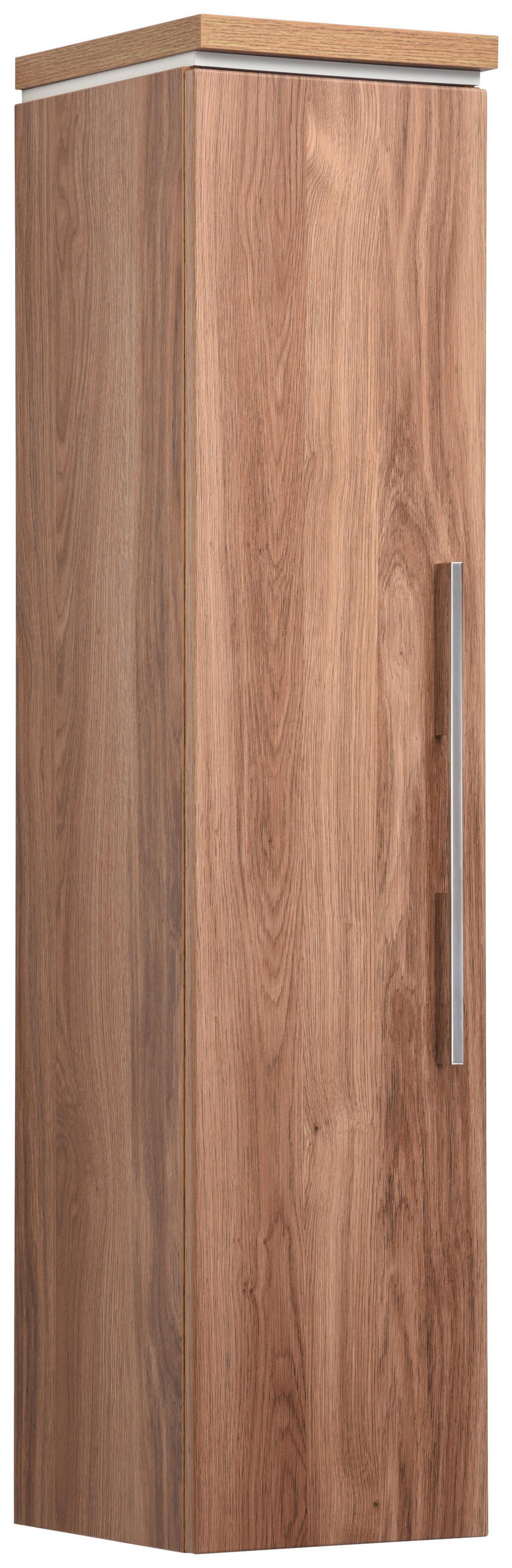 MIDISCHRANK 30/132/30 cm  - Chromfarben/Eichefarben, Design, Glas/Holzwerkstoff (30/132/30cm) - Novel