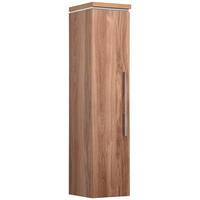 MIDISCHRANK 30/132/30 cm  - Chromfarben/Eichefarben, Design, Glas/Holzwerkstoff (30/132/30cm) - Novel