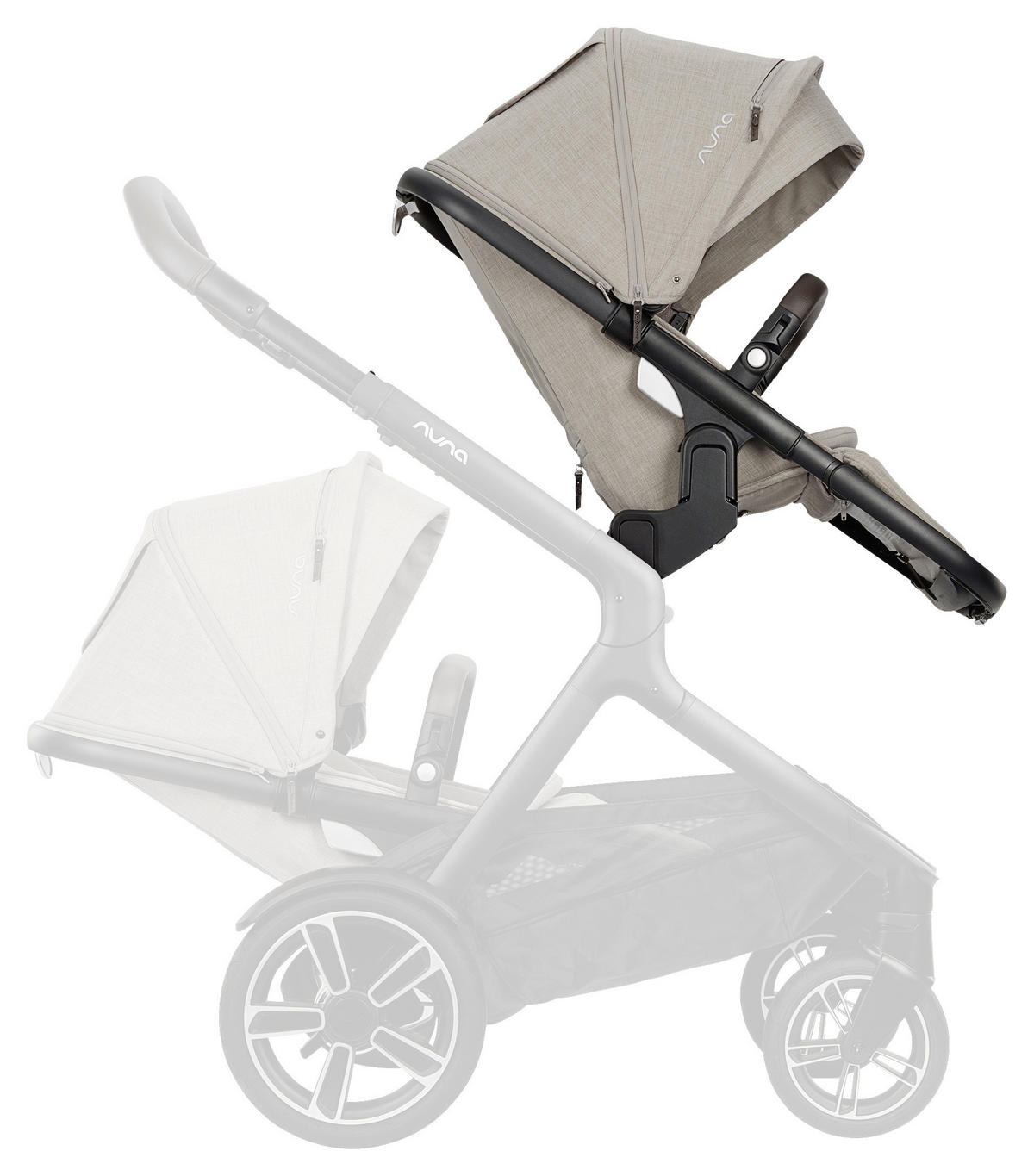 GESCHWISTERSITZ - Beigebraun/Schwarz, Basics, Kunststoff (26/91/22cm) - Nuna