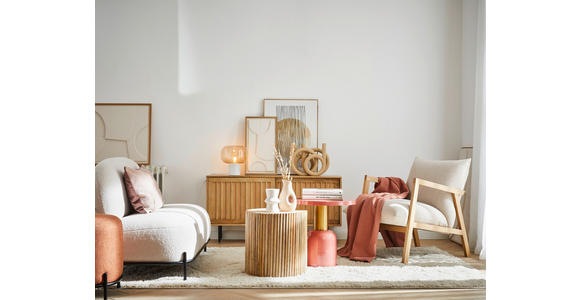 SESSEL in Webstoff Beige - Eichefarben/Beige, Design, Holz/Textil (65/80/85cm) - Carryhome