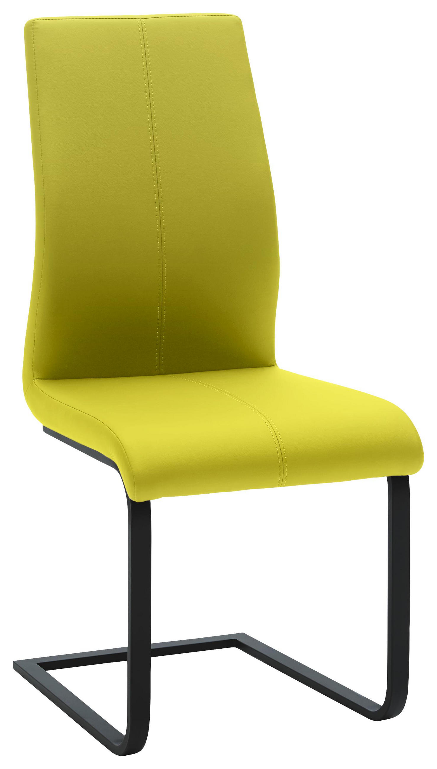 Schwingstuhl in Metall, Textil Gelb, Schwarz