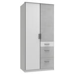 KLEIDERSCHRANK  in Grau, Weiß  - Alufarben/Weiß, KONVENTIONELL, Holzwerkstoff/Kunststoff (91/199/58cm) - Carryhome