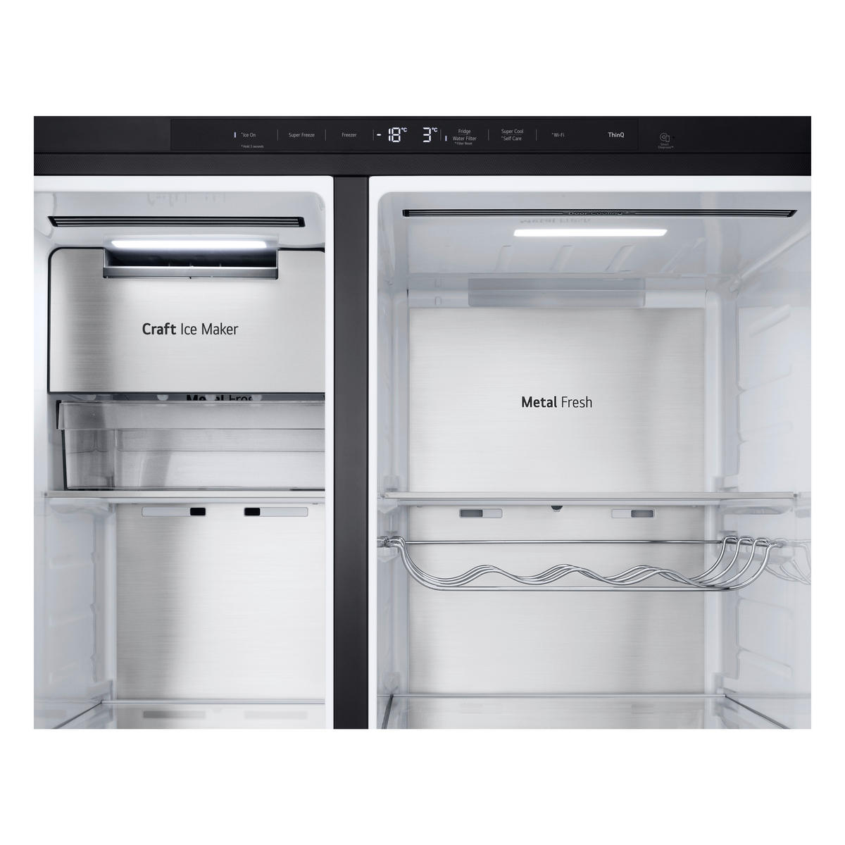 SIDE-BY-SIDE 91.3/179/73.5 cm GSXE90EVDD  - Schwarz, Basics, Glas/Kunststoff (91.3/179/73.5cm) - LG