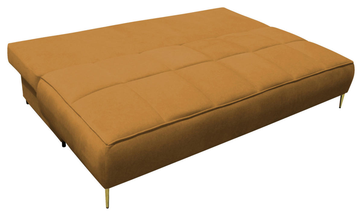 SCHLAFSOFA in Velours Rostfarben  - Rostfarben/Goldfarben, Design, Textil/Metall (200/90/97cm) - MID.YOU