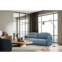 SCHLAFSOFA ROMA  mit Struktur Blaugrau  - Blaugrau/Schwarz, Design, Textil (230/90/105cm) - MID.YOU