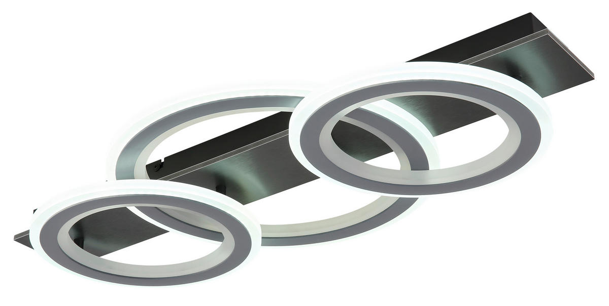 STROPNÍ LED SVÍTIDLO, 73/37/8 cm - šedá/černá, Design, kov/plast (73/37/8cm) - Globo