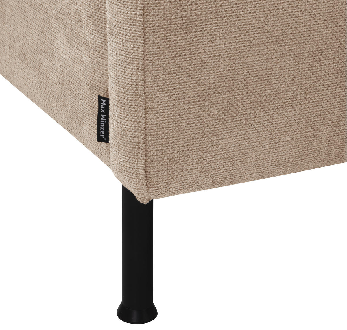 ECKSOFA in Flachgewebe Beige  - Beige/Schwarz, Modern, Textil/Metall (286/78/160cm) - Max Winzer