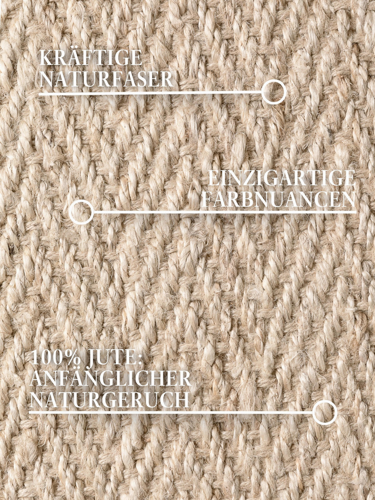 JUTETEPPICH 200/300 cm Elfenbein rechteckig  - Elfenbein, Basics, Textil (200/300cm) - Hanse Home