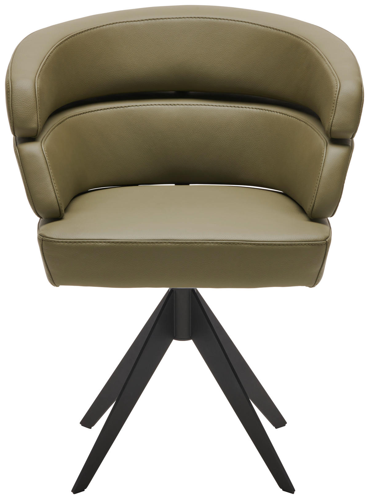 STUHL  in Stahl Echtleder pigmentiert Metall, Leder  - Schwarz/Grün, Design, Leder/Metall (64/81/64cm) - Joop!