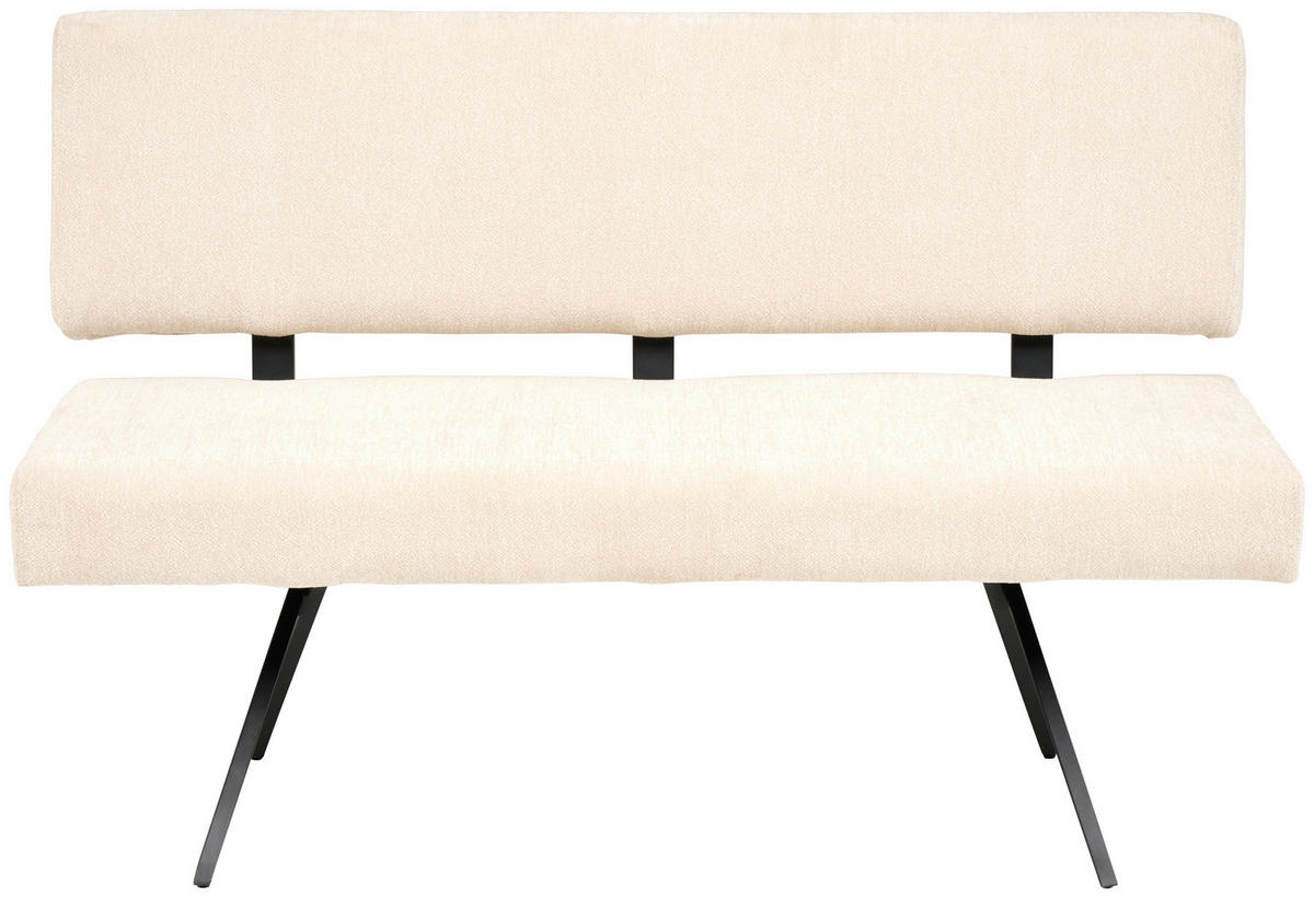 SITZBANK Metall, Textil Beige  - Beige/Schwarz, Konventionell, Textil/Metall (140/90/62cm) - MID.YOU