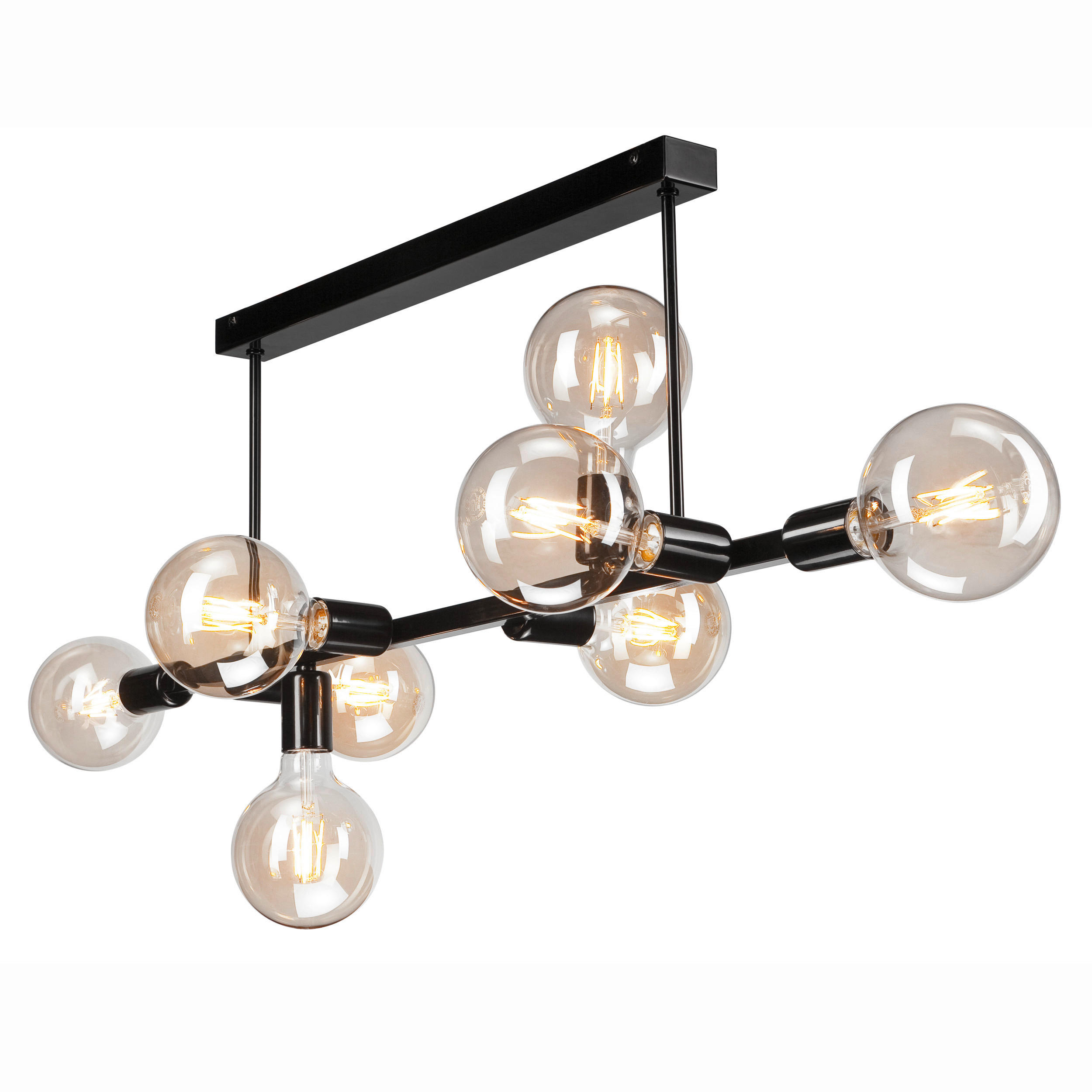 DECKENLEUCHTE    39/93/39 cm  - Schwarz Hochglanz, Basics, Glas/Metall (39/93/39cm)