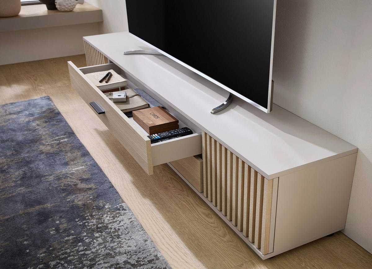 LOWBOARD  in 180/30/30 cm  - Kaschmir/Eichefarben, Design, Holzwerkstoff/Kunststoff (180/30/30cm) - Boxxx