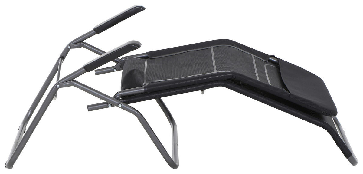 GARTENLIEGE 72,5/103,5/144 cm  - Anthrazit/Schwarz, MODERN, Textil/Metall (72,5/103,5/144cm) - Siena Garden