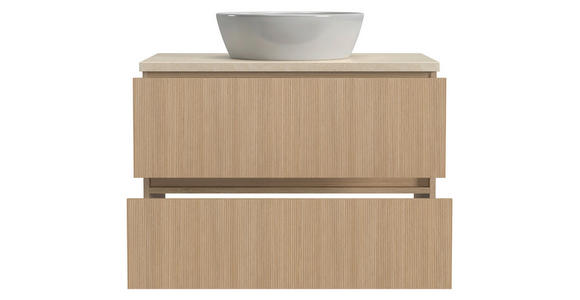 WASCHTISCHKOMBI 80 cm  - Sandfarben/Eichefarben, KONVENTIONELL, Keramik/Holzwerkstoff (80cm) - Xora