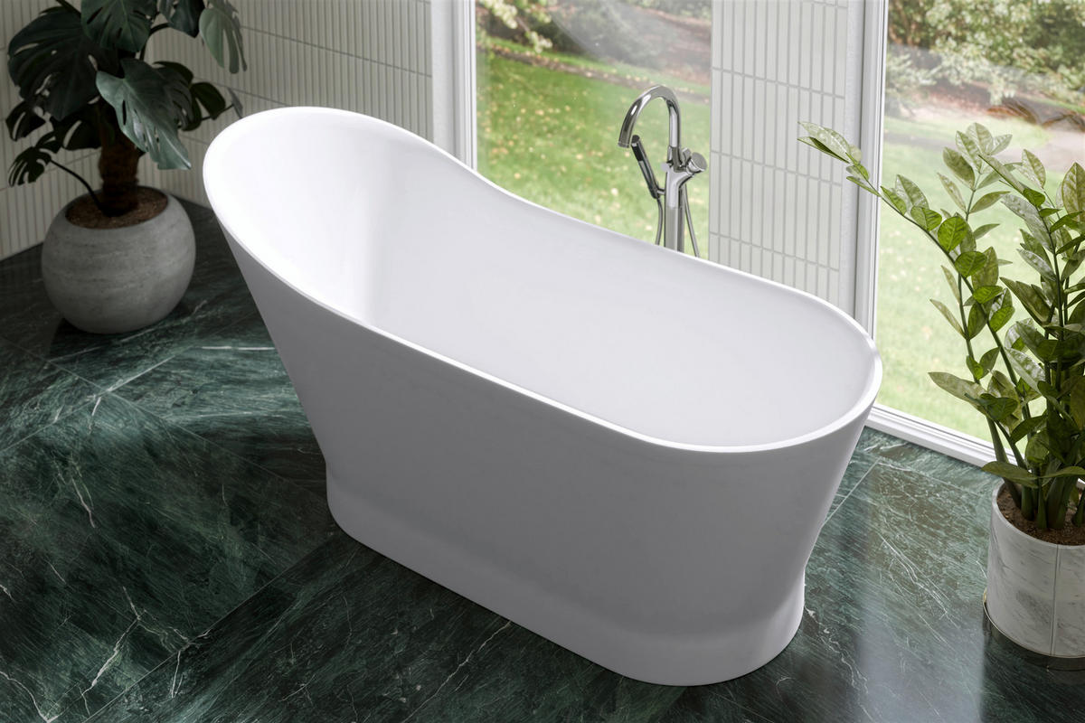BADEWANNE freistehend   - Weiß, Basics, Stein (171,9/78,1/69,9cm) - Dieter Knoll
